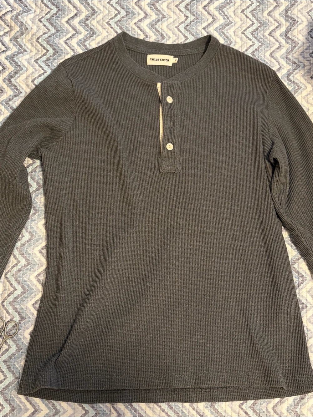 Taylor Stitch Charcoal Waffle Long-Sleeve Henley